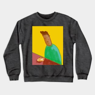 Guy at Cafe: Yellow Crewneck Sweatshirt